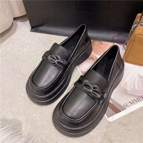 Retro All-Match Clogs Bow-Knot Platform Loafers